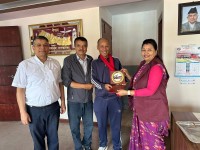 तेस्रो बागमती प्रदेश खेलकुद महोत्सवका लागि प्रस्थान गर्दै प्रशिक्षक किशोर खत्रीलाई सम्मान तथा बिदाइ